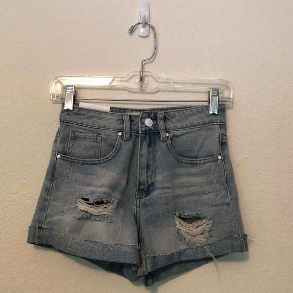 PacSun Mom Shorts Denim Distressed New NWT 23 - Picture 1 of 4